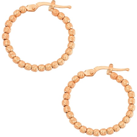 Giuliano Mameli 14kt Rose Gold- and Rhodium-Plated Sterling Silver 20mm DC Beaded Hoop Earrings