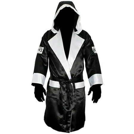 Cleto Reyes Satin Boxing Robe with Hood - Black/White