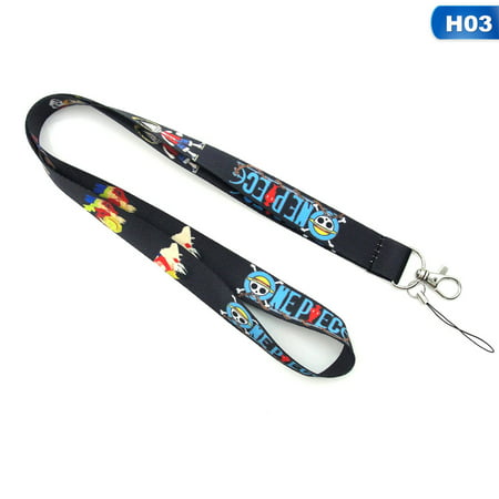 SHIYAO Anime One Piece Cartoon Badge Keychain Mobile Phone Lanyard Long Section Hanging Neck Lanyard Hot Gift for Anime Fans