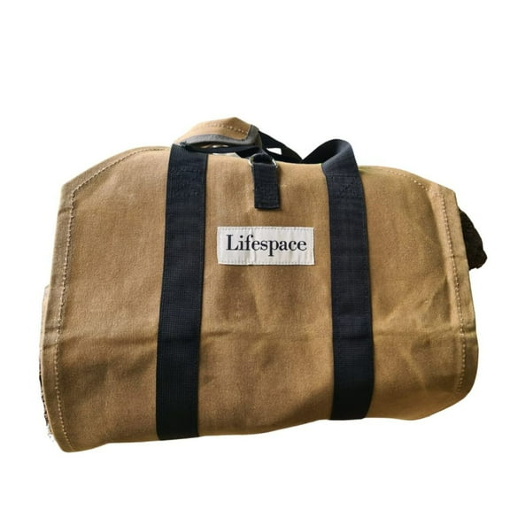 Lifespace Heavy Duty Canvas Firewood Log Carrier Bag with Handles Strap