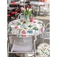 thumbnail image 4 of Outdoor Tablecloth with Umbrella Hole and Zipper, Christmas Pine Round Table Cloth 60 Inch Waterproof Tablecloth, Winter Colorful Xmas Trees Plant Picnic Table Cover for Patio Camping, 4 of 7