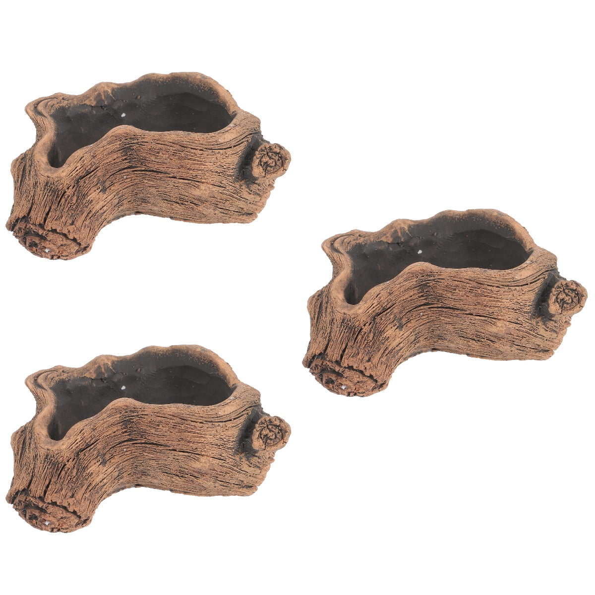 3pcs Vintage Style Flower Pots Set, Multi-Use Garden , Imitation Tree Stump Flowerpot for Indoor Outdoor Planting