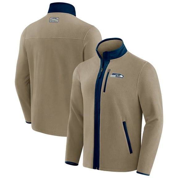 Men's NFL x Darius Rucker Collection by Fanatics Tan Seattle Seahawks Heavyweight Polar Fleece Full-Zip Jacket