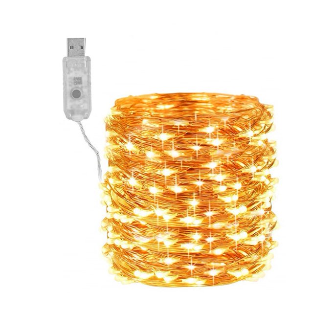 Eyfqtcs 22M 200Led Usb Alambre De Cobre Luz De Cadena Banquete De Boda Lámpara Decorativa Para El Hogar