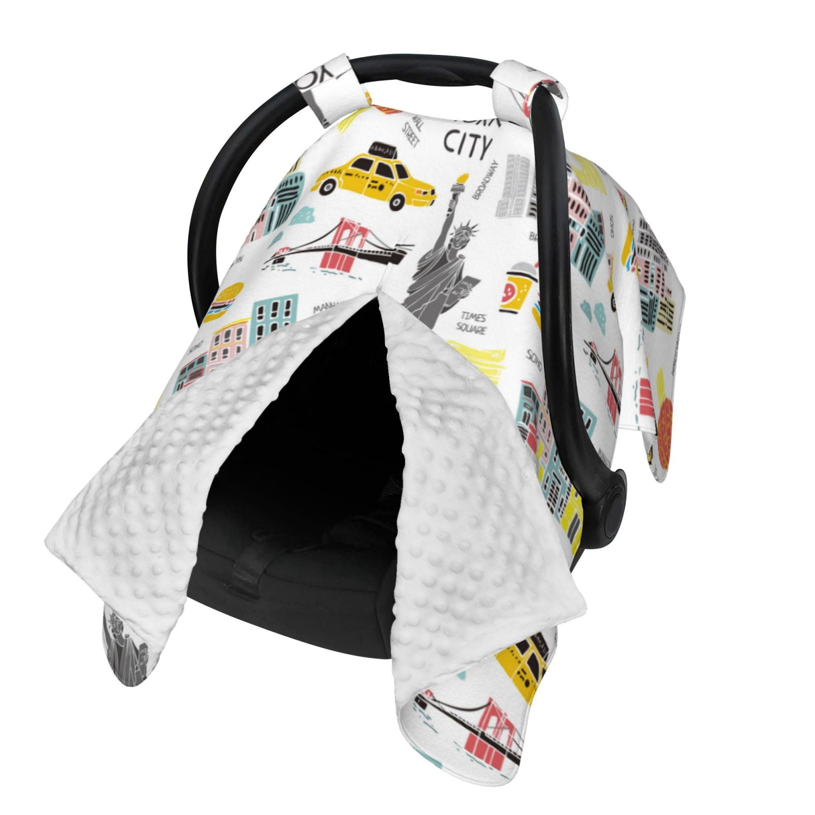 Naloa New York Baby Car Seat Cover, Breathable Baby Carrier Cover, Multiuse Baby Carrier Cover & Nursing Breastfeeding Cover