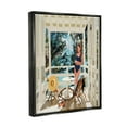 thumbnail image 2 of Stupell Industries Woman Coastal Beach Canopy Summer Ocean Scene Graphic Art Jet Black Floating Framed Canvas Print Wall Art, Design by Amelia Noyes, 2 of 5