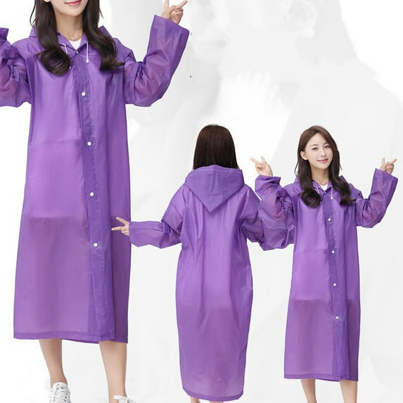 Mchoice Women's Outdoor Travel Fashion Adult Raincoat Thick Transparent EVC Raincoat