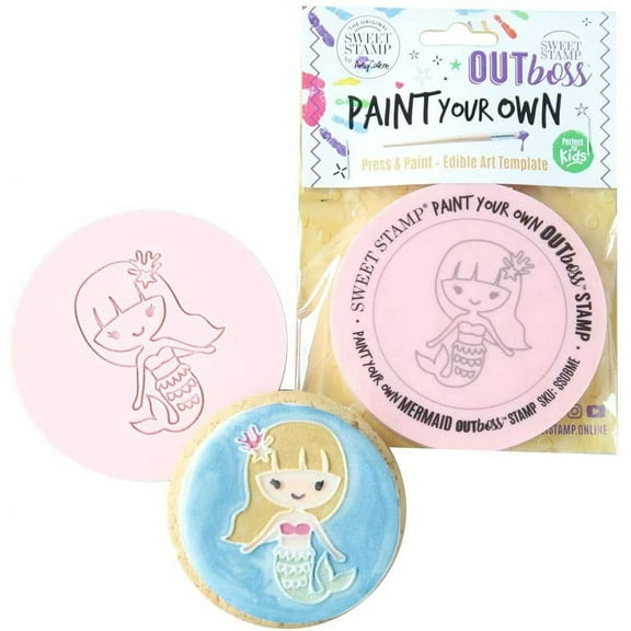 Sweet Stamp by AmyCakes Outboss Plastic Paint Your Own, Mermaid