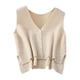 thumbnail image 5 of Chaleco de punto para mujer, cuello en V, camiseta sin mangas con una hilera de botones, chaleco de punto de moda, 5 of 8