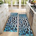 thumbnail image 4 of Kitchen Rugs Sets Of 2,Blue Leopard Print Anti Fatigue Kitchen Mat Rugs Non Slip Washable,Decorative Kitchen Floor Mats for Kitchen,Sink,Laundry,17"X47", 4 of 5