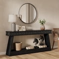 thumbnail image 4 of 70.9" Extra Long Farmhouse Console Table - 2-Tier Wood Entryway Table With Storage, Narrow Sofa Table Behind Couch For Living Room Hallway (Black), 4 of 9