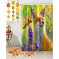 thumbnail image 5 of Fox Hummingbird Shower Curtains for Bathroom, Lavender Flowers Oil Painting Waterproof Fabric Shower Curtain for Bathroom Bathtub Decoration, Machine Washable, 72"x84", 5 of 9