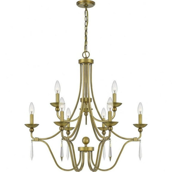 Traditional Nine Light Chandelier-Aged Brass Finish Bailey Street Home 71-Bel-4352348