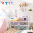 thumbnail image 2 of Estantería Modular Infantil de 6 Cubos, Zapatero Infantil, 43 x 31 x 105 cm, Armario Modular, para Ropa, Juguetes, Blanco, 2 of 9