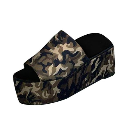 

Womens Open Toed Fish Mouth Platform Slippers Waterproof Platform Sandals And Slippers Summer Open Toe Slide Sandals Comfortable Flats Flip-Flops Casual Platforms Heeled Wedge Sandals A32172