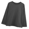 thumbnail image 3 of Camiseta de mujer Blusa suelta de manga larga de color sólido Blusa tipo sudadera, Gris oscuro, XL Monstrate AP001130-19, 3 of 7