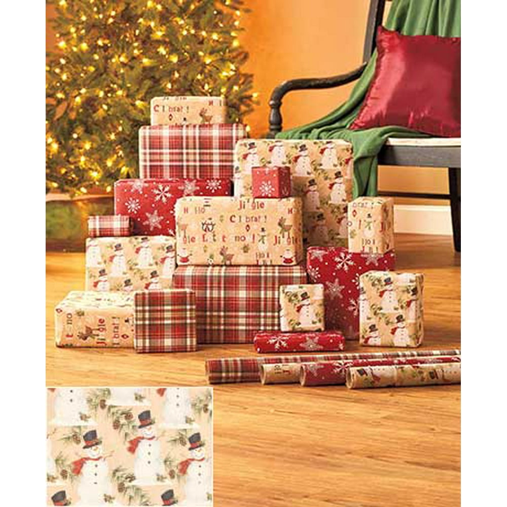 The Lakeside Collection Holiday Wrap Rolls Painted Snowman Walmart