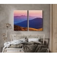 thumbnail image 2 of PixonSign Canvas Print Wall Art Divided Mountain Ranges at Sundown Nature Wilderness Photography Realism Contemporary Landscape Colorful Multicolor Ultra for Living Room, Bedroom, Office - 16"x24"x2, 2 of 5