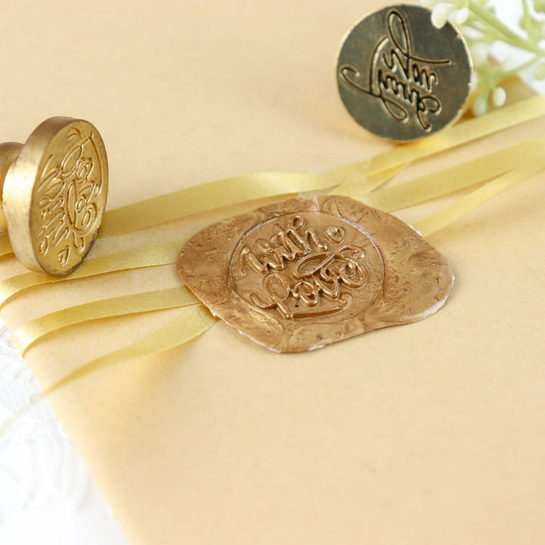 Efavormart 1 Set  Antique Wedding Invitation Envelope Wax Seal Stamp Kit,  Gold Silver With Love And Thank You Stamp Heads Included 