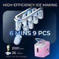 thumbnail image 2 of Simzlife Portable Countertop Ice Maker, Fast Bullet Ice Machine with Carry Handle, Ice Basket & Scoop Included, 9 Cubes Ready in 6 Minutes, 26 lbs Daily Output, Auto Self-Cleaning, 2 of 9