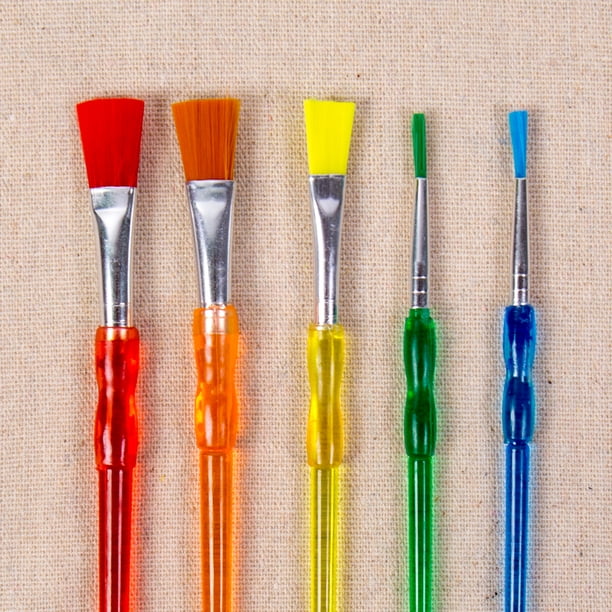 5-Pack Assorted Paintbrushes For Kids & Crafts - Premium Quality, Various Sizes, By Tallon International