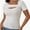 White, variant on Womens Fashion Clothes One Piece Cutout Tops Short Sleeve Slim Fitted Shirts Tee Tshirts