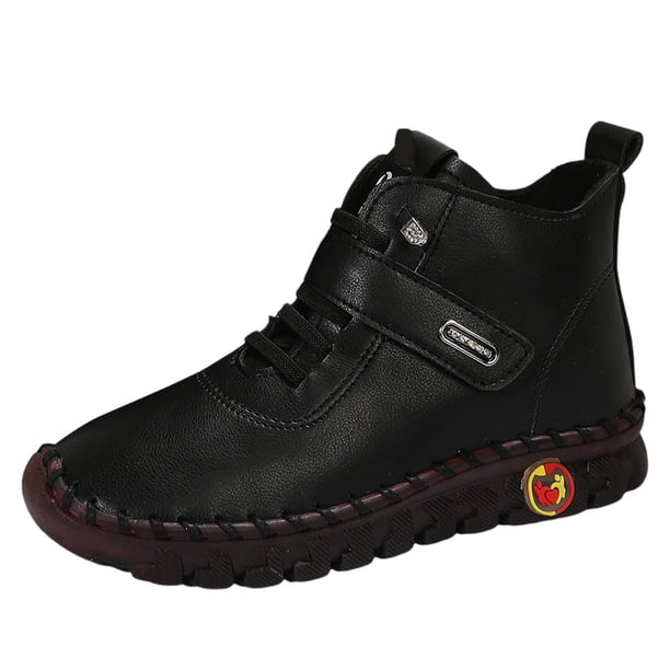 NECHOLOGY Botas Mujer Adulto Femenino Zapatos Botines de mujer Botas de mujer de otoño e invierno a juego de colores a la moda con botas con cremallera lateral (Black, 7)