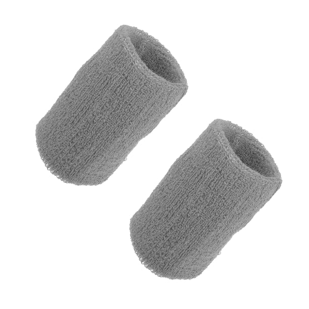 Par de Muñequeras Unique Bargains de Algodón Absorbente de Sudor Gris 8x10cm