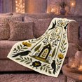 thumbnail image 6 of Gothic Folk Art Birdhouse Gold Moon Black Crows, Mystical Bird Art Scene, Warm Flannel Blanket for Sunroom and Reading Nook, Bird Lovers Housewarming Gift, Artistic Home Decor, 6 of 9