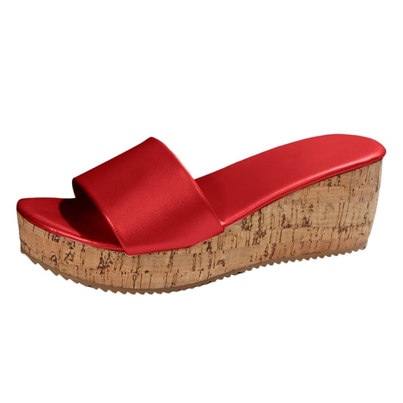 YLYL Women's Platform Wedge Sandals Espadrille Open Toe Slip on Fashion Casual Summer Beach Slippers