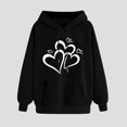 thumbnail image 3 of Fanxing Womens Valentines Hearts Sweatshirt, Cute Valentine Hoodies, Teacher Valentine Pullover Drawstring Hooded Tops, Love Valentine's Day Shirt Black,XXL, 3 of 7