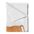 thumbnail image 2 of Dog Soft Flannel Fleece Throw Blanket, Kitten Playing with Stafford Puppy Animal Friendship Domestic Pet Lover Print, Cozy Plush for Indoor and Outdoor Use, 70" x 90", Oange Brown White, by Ambesonne, 2 of 5