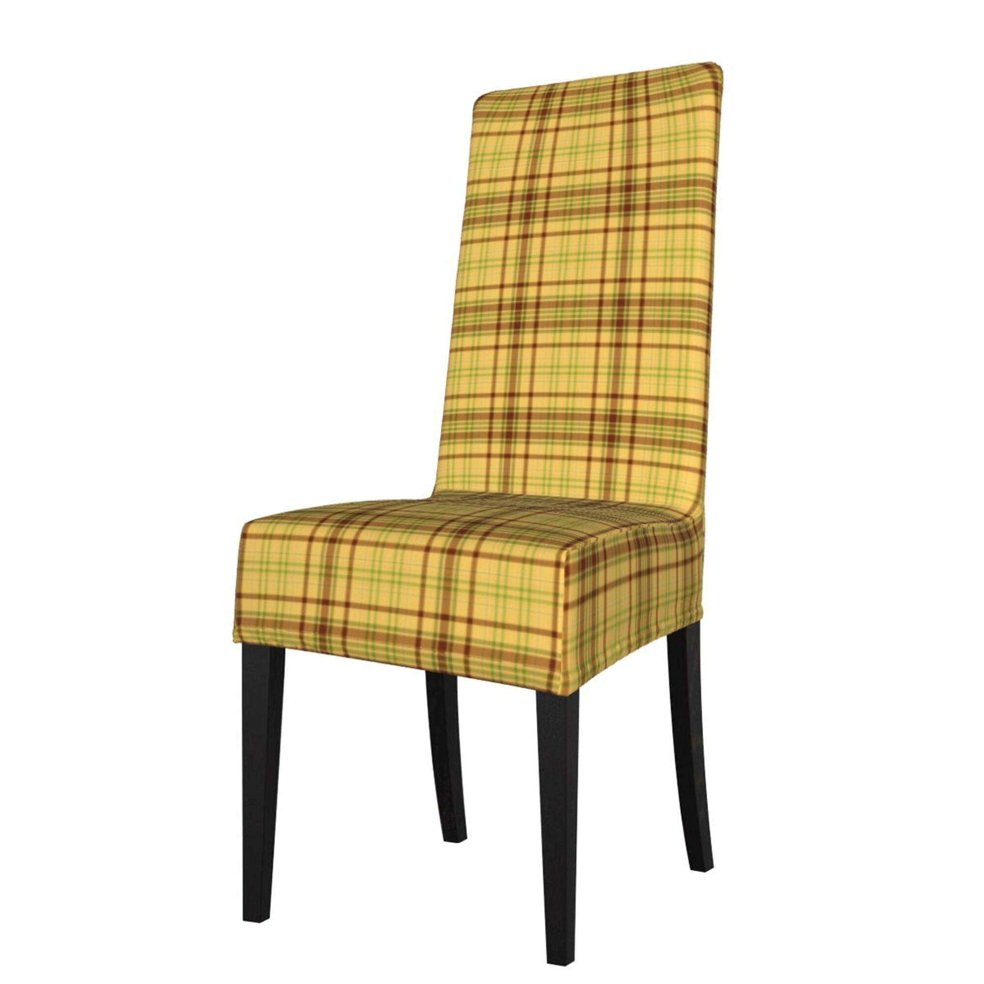 ZICANCN Plaid Gold Pattern Chair Protectors Seat Covers , Dining Chair
