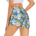 thumbnail image 3 of Vsdgher Flower and Sail Boat Print Women's Running Double Layer Shorts High Waisted with Pockets Elastic Yoga Workout Athletic Gym Sports, 3 of 8