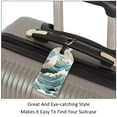 thumbnail image 3 of Square 2Pack PU Leather Seagull Cruise Luggage Tag with Privacy Cover and Name ID Tag for Travel Handbags Backpacks Luggage Tags, 3 of 6
