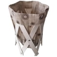 thumbnail image 1 of Canasta Cesto para ropa multiusos pequeño de lona lavable de 39 x 24.5 cm CHIC-FANTASY FLORES CAFE Y BEIGE, 1 of 4