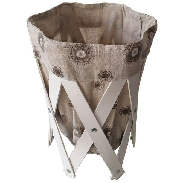Canasta Cesto para ropa multiusos pequeño de lona lavable de 39 x 24.5 cm CHIC-FANTASY FLORES CAFE Y BEIGE