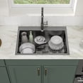 thumbnail image 3 of Logmey Stainless Steel Drop In Kitchen Sink 30x22 Inch Topmount Gunmetal Black Kitchen Sink, 3 of 4