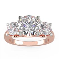 3.00 Ct Sparkle Round Cut 3-stone Moissanite Anniversary Ring for Ladies in 18K Rose Gold Size 6 (D/VVS1) by Diamond-Capitals