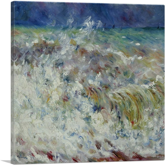 ARTCANVAS The Wave 1882 Canvas Art Print by Pierre-Auguste Renoir - Size: 18" x 18" (0.75" Deep)