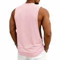 thumbnail image 4 of Activewear Tank Tops for Men Sleeveless Crew Neck Active Tank Shirts Summer Quick Dry Gym Fitness Basketball Training Sports T-Shirts Pink 2XL, 4 of 9