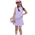 thumbnail image 5 of Grblisyd Girls Skirt Sets Polka Dots Sleeveless Tank Tops and Tennis Skirt 2 Piece Workout Outfits 3-13 Years, 5 of 6