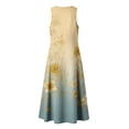 thumbnail image 6 of Oplxuo Summer Maxi Dresses for Women Linen V Neck Sleeveless Beach Sundress Button Casual Loose Tank Dress with Pockets, 6 of 7