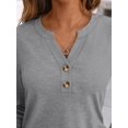 thumbnail image 5 of FUNING Women's Long Sleeve Shirts 2025 Fall Henley Dressy Casual Tops Trendy Blouses Cute T-Shirts Outfits Clothes, 5 of 6