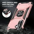 thumbnail image 3 of Hotpom Phone Case for Galaxy A36 5G Military Grade Drop Shockproof Full Body Protection with 360° Rotating Stand and Car Mount Capability, Pink, 3 of 7