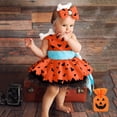 thumbnail image 2 of Girls Halloween Sleeveless Mesh Dress With Headband Candy Bag 3Pcs Kids Holiday Party Costume Set [CHSJU], 2 of 4
