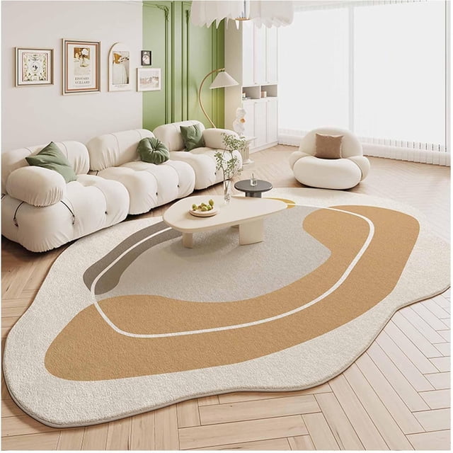 Living Room Area Rug Irregular Shaped Ombre,Soft Non Slip Kitchen Hallway Area Rugs,Washable Faux Wool Runner Rug,Modern Texture Deco Carpet,for Diningroom Office Table(Size:39.4*63in,Color:Style 7)