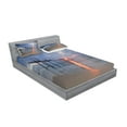 thumbnail image 2 of Ambesonne Nautical Fitted Sheet & Pillow Sham Set, Sunset Ocean Romance, Queen, Grey Beige, 2 of 2