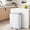 White, variant on 16 Gal Dual Trash Can for Kitchen, 2 x 30 L Stainless Steel Garbage Can with Lid, Double Compartments and Inner Bucket, Step-on Metal Trash and Recycle Bin Combo, for Home Office, Silver