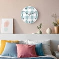 thumbnail image 3 of Wall Clock Teal White Buffalo Plaid Clocks PVC Silent Non-Ticking Battery Operated Decorative Classic Checked Round Clock for Home Living Room Kitchen Bedroom Office School Wall Decor 10 Inch, 3 of 9